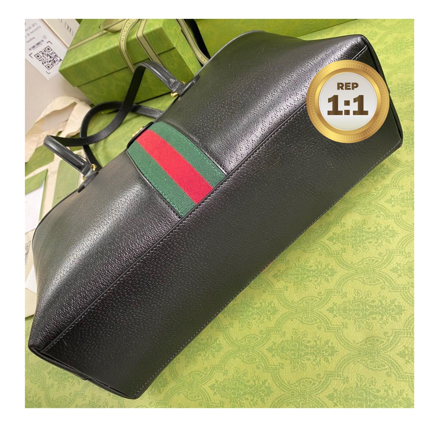 [REP 1:1] Gucci Ophidia Medium Tote Black For Women 15in/38cm GG 631685 CWG1A 1060